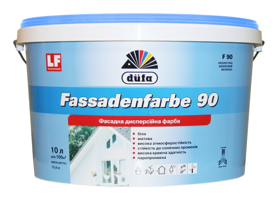 Fassadenfarbe F90 краска дисперс.фасадная 1л /1,56кг/ (уп.8шт)