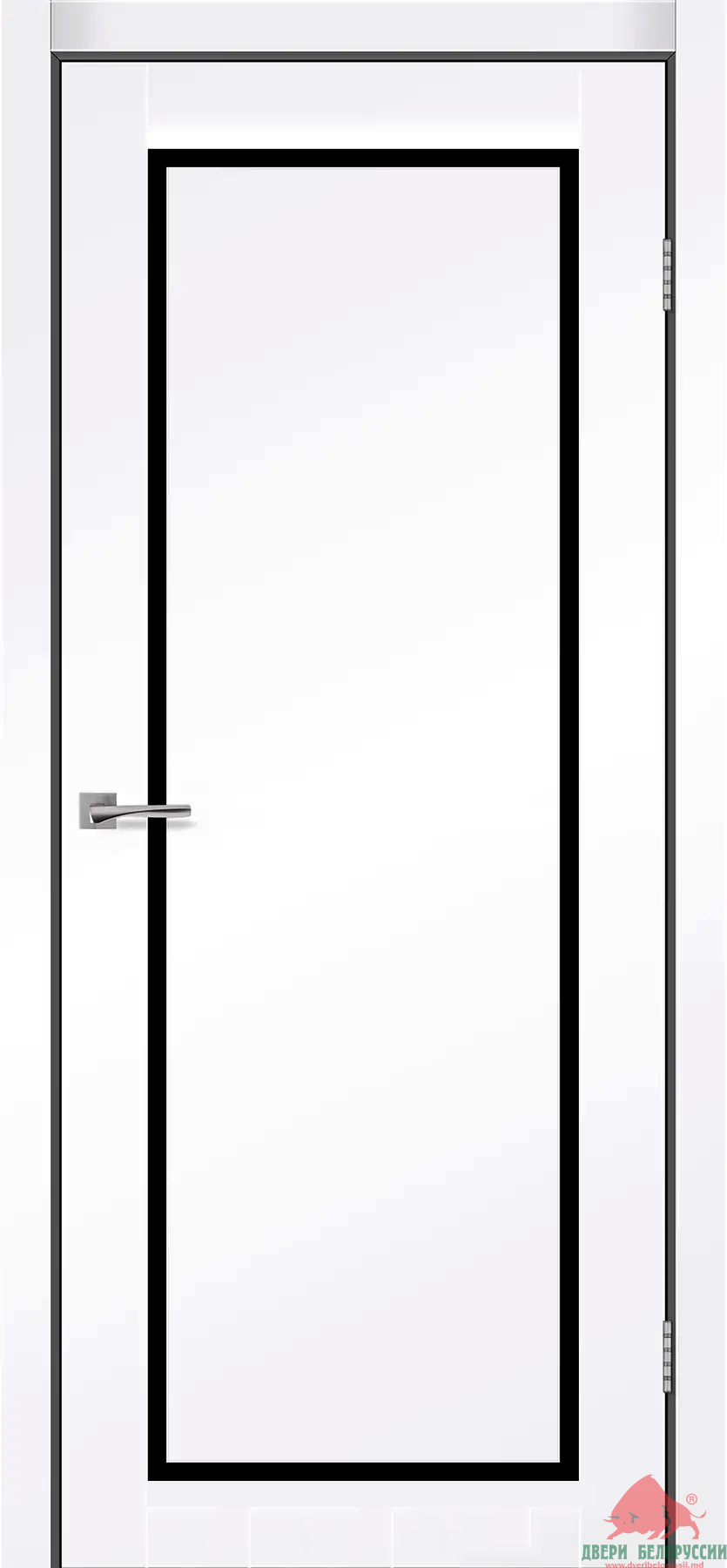 Дверное полотно LEGACY 2,0-0,7 Белый мат Черное стекло