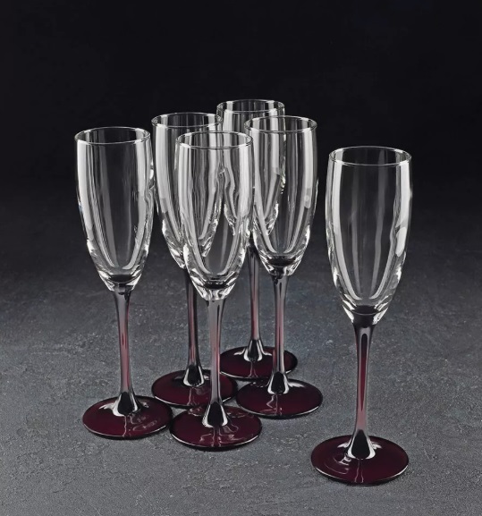 Набор бокалов 170мл 6ед Домино Дарк Пепл шамп