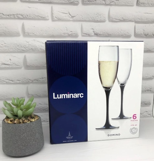 Набор бокалов 170мл 6ед Домино шамп.