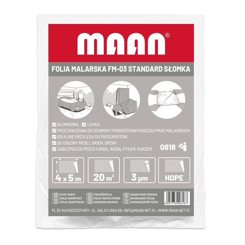 Пленка защитная для ремонтных работ 4*5 (40 шт./ упак) MAAN