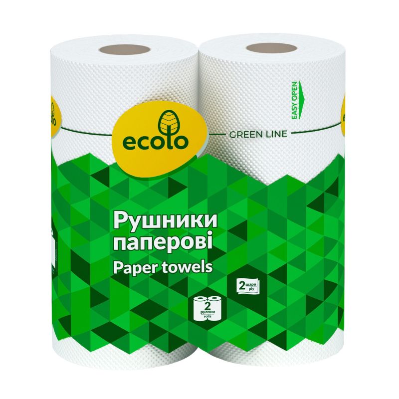 Полотенце бум.ECOLO 2сл.2шт
