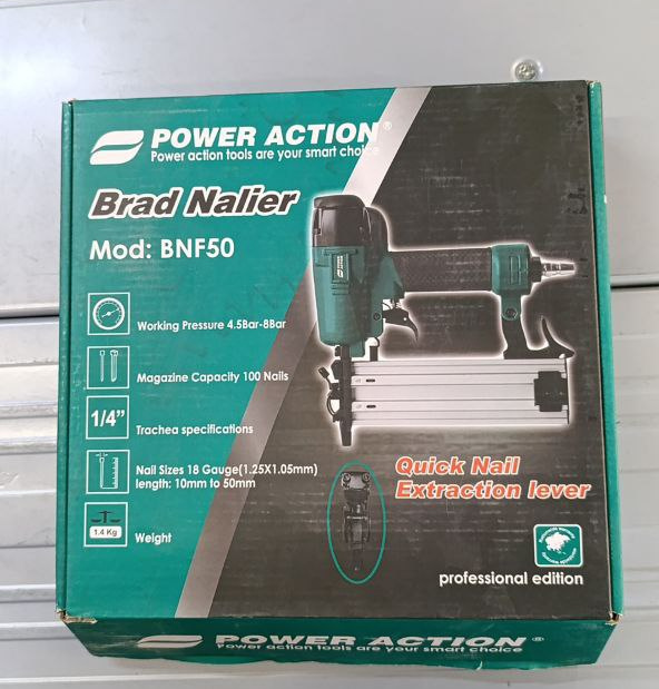 Пневматический степлер универсальный скоба/гвоздь POWER ACTION BNF50