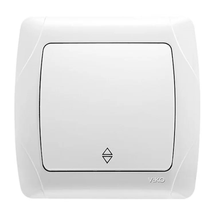 Выключатель проходной 1-клавишный белый Carmen (уп.-12шт) TM VIKO