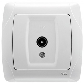 Розетка ТВ концевая белая Carmen (уп.-12шт) TM VIKO