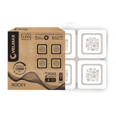 LED СВ-К VELMAX V-CL-ROCKY, 150W, SMART, 3000K-6500K, 10500LM + ПУЛЬТ