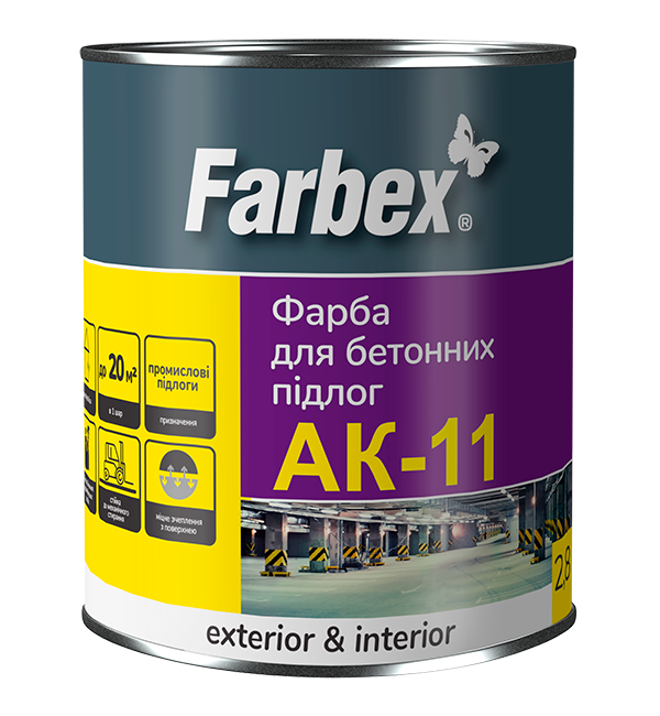 Краска для бетонных полов АК-11 серая ТМ Farbex 2.8 кг