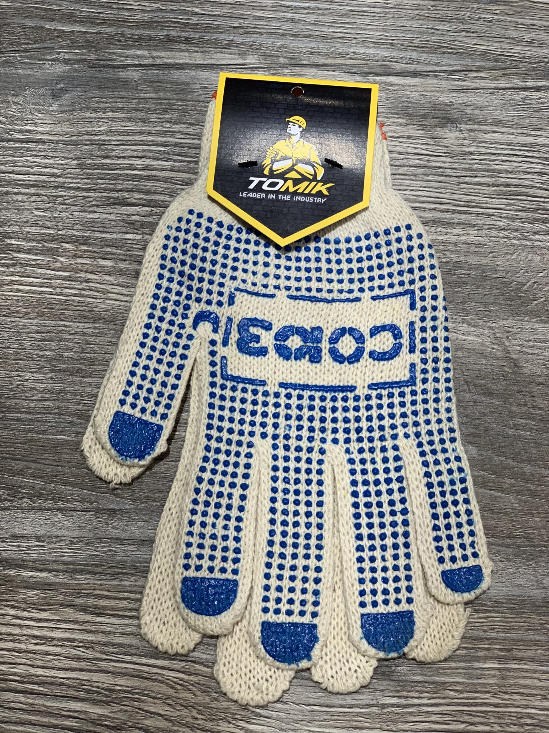 Перчатки х/б с ПВХ напылением (уп.-12шт/меш. 600/720пар) - ТОМИК