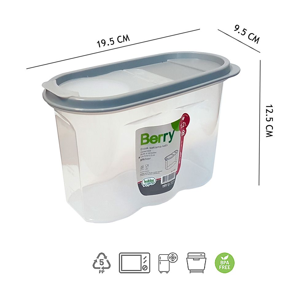 Банка пластм. с крышкой 1,2л 021501