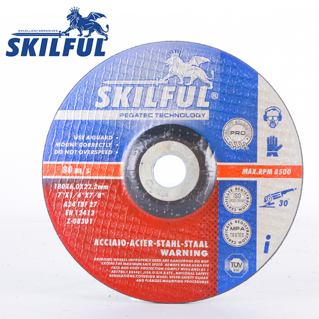 Диск шлифовальный PRO 180х7.0, Т27, 80 м/c, (уп.- 20/40 шт.) - SKILFUL