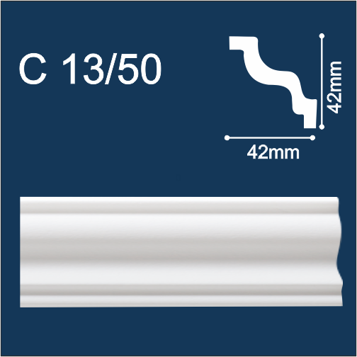 С13/50 Плинтус потолочный экструд.(125шт) Солид (42*42*2000мм)