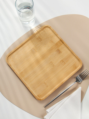 Тарелка бамбуковая кухонная, квадратная 25х25х1,7см