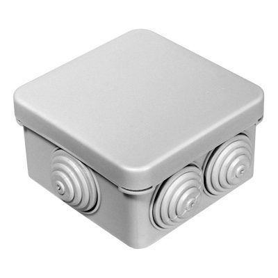 Коробка настен. с втулками. 65х65х55мм, крышка, IP54, 8вх. - ТМ TDM