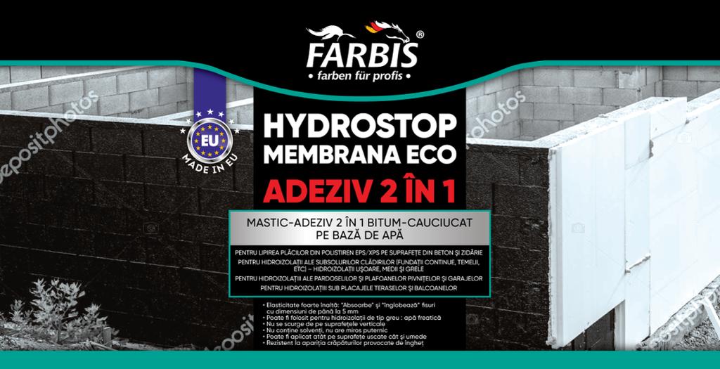 Мастика-клей на основе воды Hydrostop Membrana-Adeziv 2 in1 Eco 18кг.