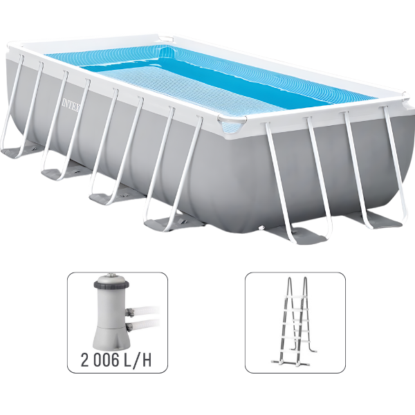 INTEX Бассейн PRISM FRAME RECTANGULAR 400x200x100cm, 6836Л, металлический каркас