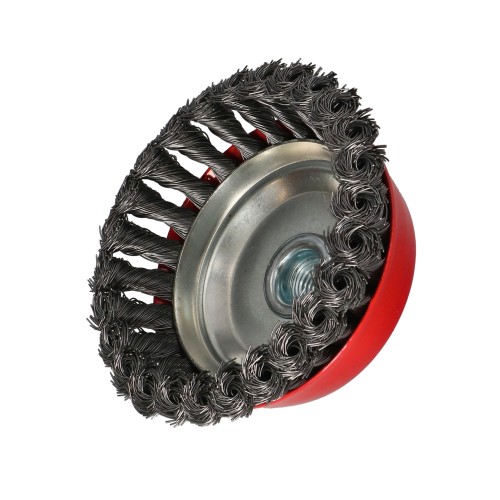 Щетка чашечная стальная плетенная - Резьба M14 100 25 FASTER TOOLS