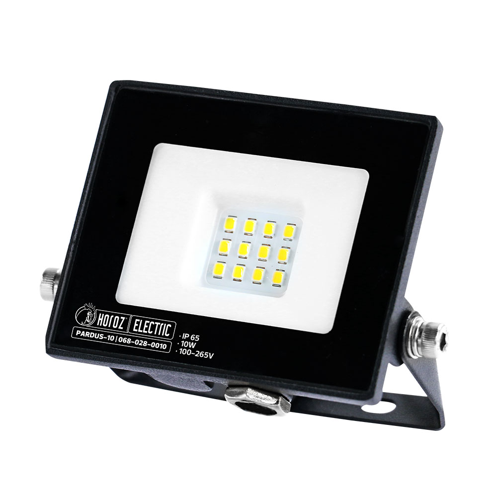 Прожектор светодиодный SMD LED (черный) 10W 6400K 1000Lm IP65 PARDUS-10