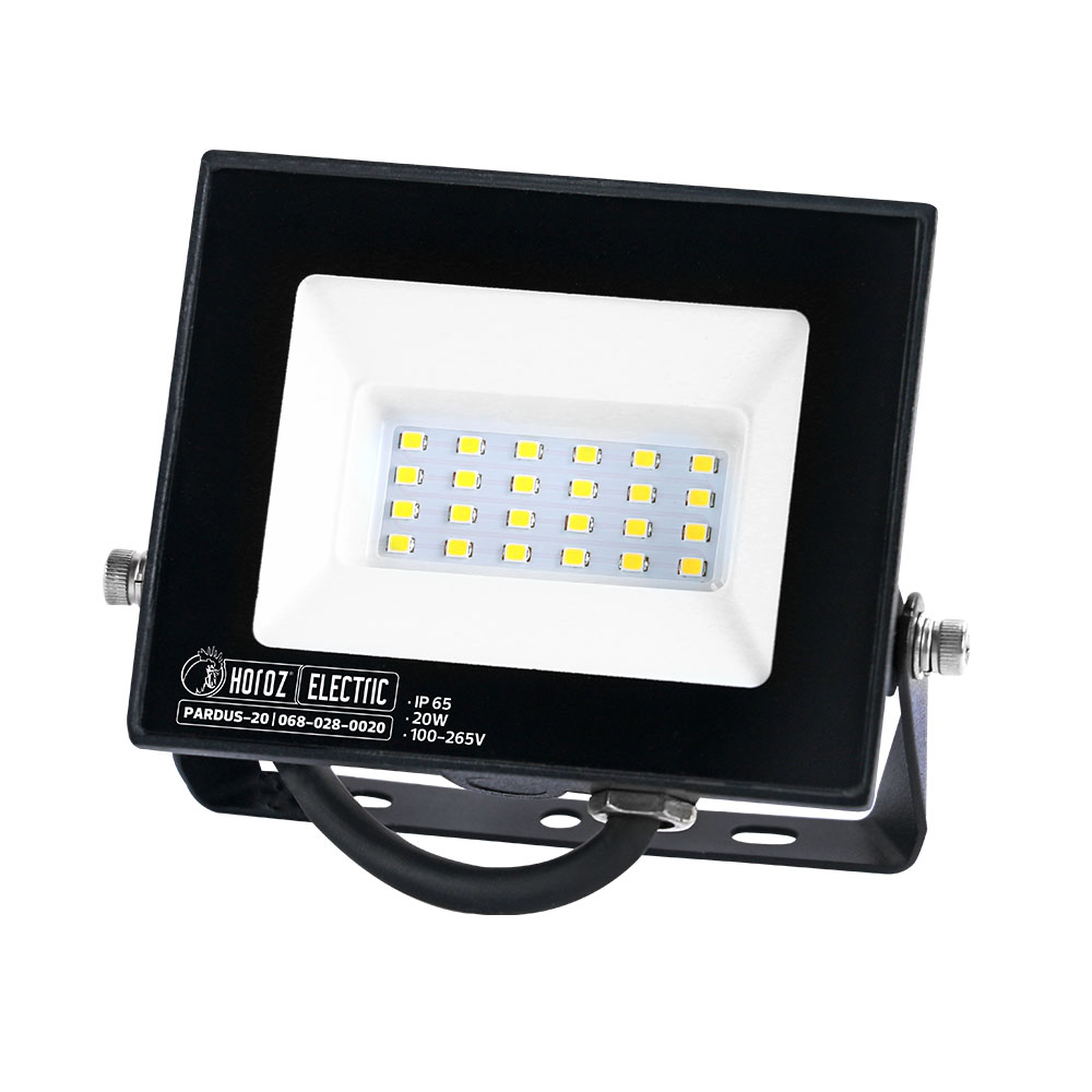 Прожектор светодиодный SMD LED (черный) 20W 6400K 2000Lm IP65 PARDUS-20