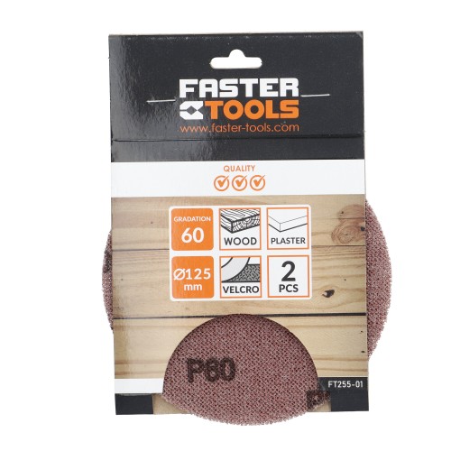 Круг шлиф. на липучке 125мм g.150 2шт FASTER TOOLS