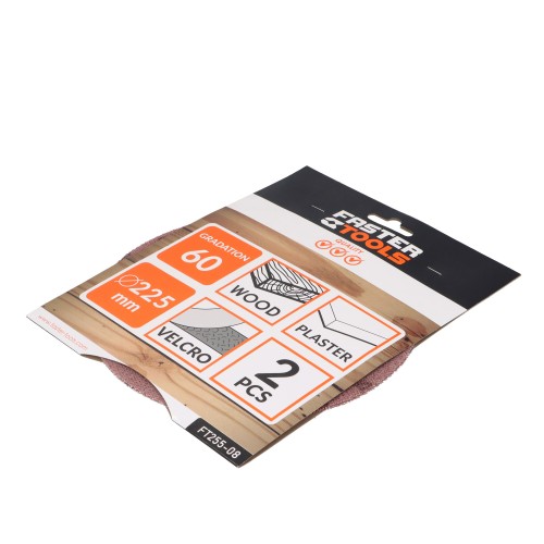 Круг шлиф. на липучке 225мм g.180 2шт FASTER TOOLS