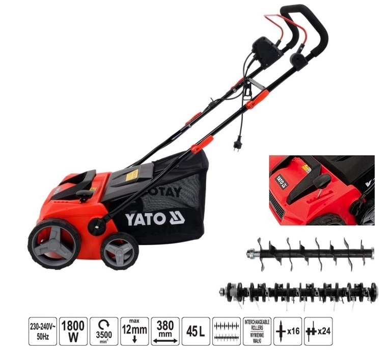 Электрический вертикуттер-аэратор 1800 Вт (YT-84840) TOYA