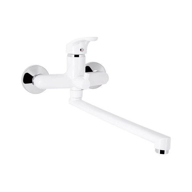 Смеситель одноручный, ABS, для ванны длинный (36W 005) White ТМ Brinex