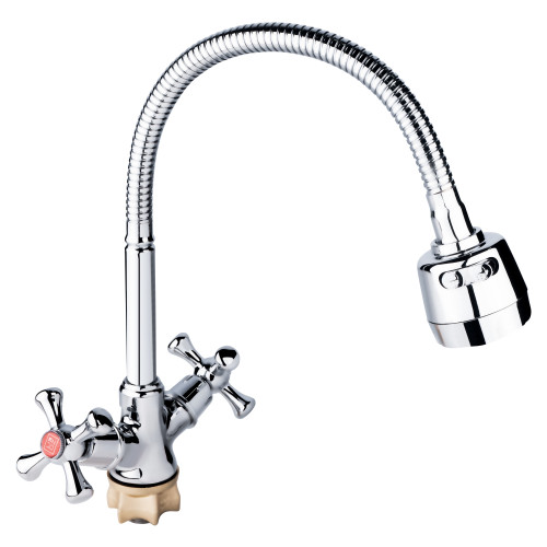 Смеситель двуручный, Цинк, для кухни рефлектор (Lamb 274F) ТМ Lidz