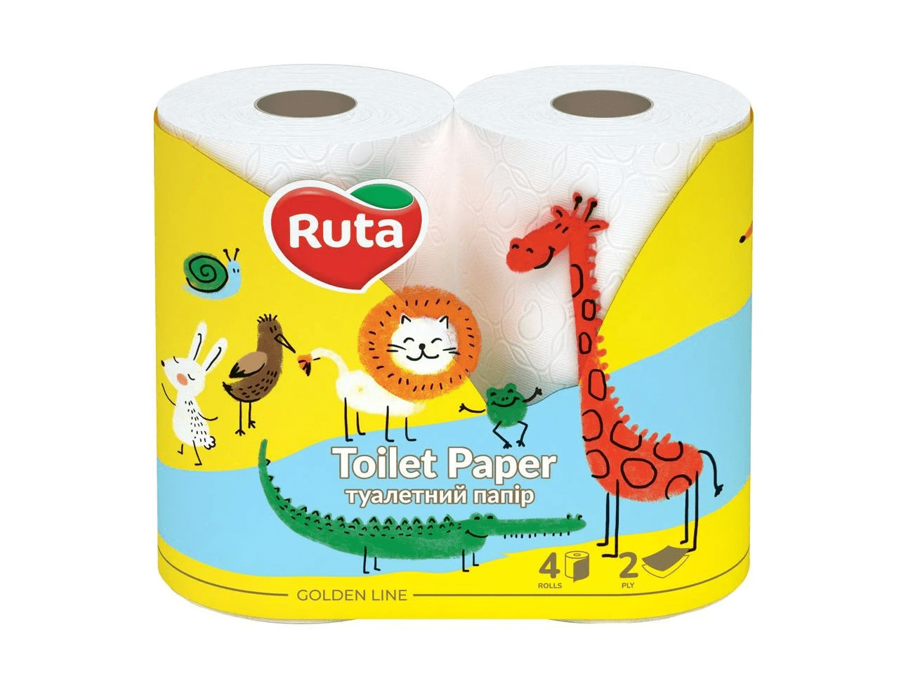 Бумага туал.РУТА Kids 2сл.4шт