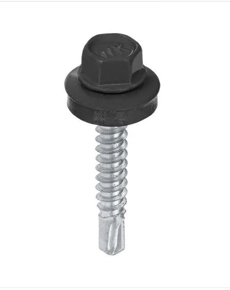 Винт самосверлящий для крепления проф. листа к деревянному основанию 4,8x35 (уп.250 шт/12 уп) графит