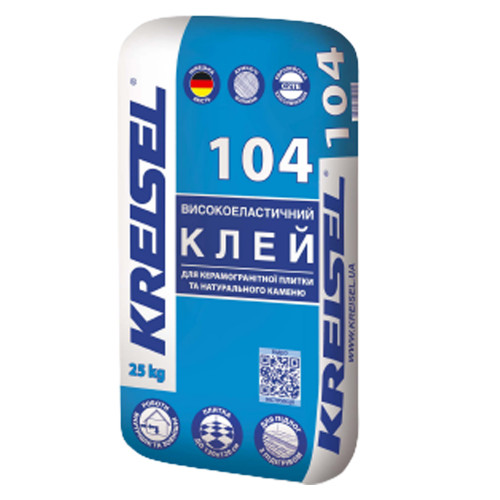 Клей для плитки Kreisel №104 (высокоэластичный), 25кг (54 шт/пал)