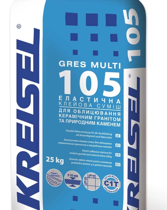 Клей для плитки Kreisel №105 (д/керамогранита), 25кг (54 шт/пал)