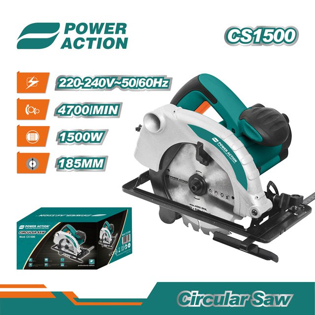 Дисковая пила 1500 Вт/185 мм POWER ACTION CS-1500(упак. 4 шт.)