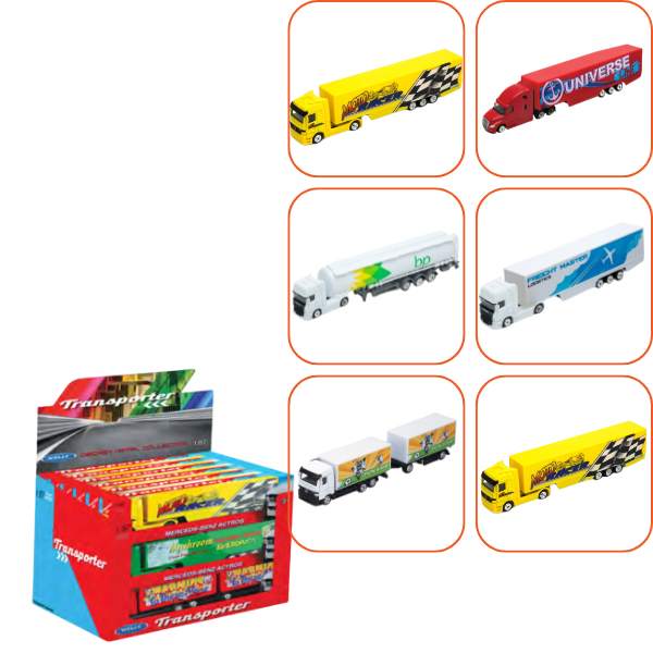 Грузовики Металлические Коллекционные 1:87 WELLY (6 моделей)