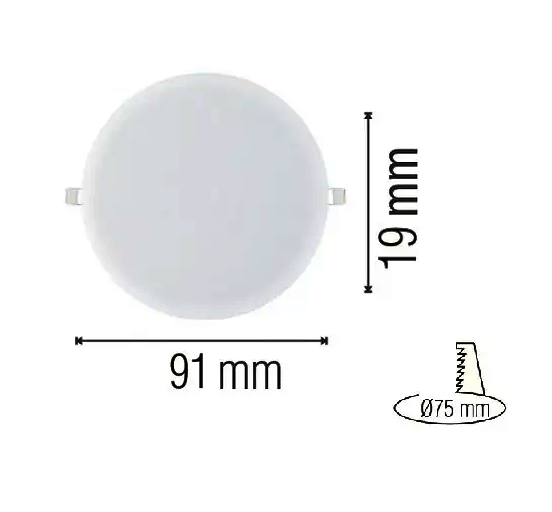 Светильник встроенный LED STELLA-8W 6400K 680Lm 165-260V d-91мм белый кругл./1/50