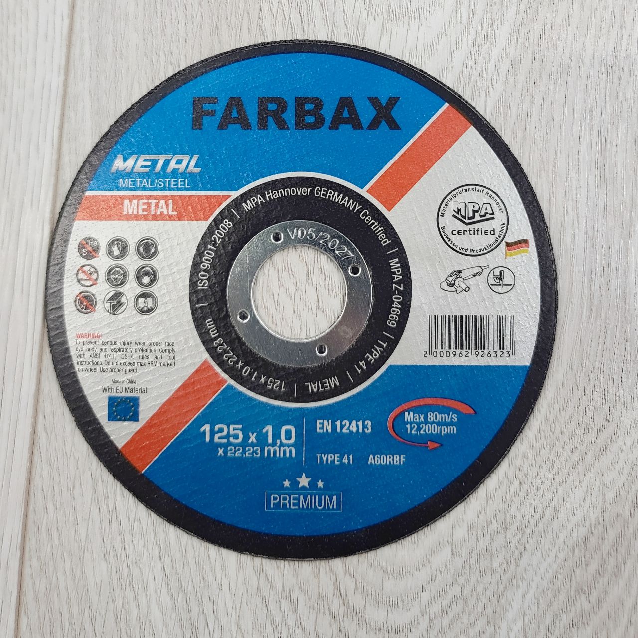 Диск отрезной по металлу 125x1,0x22.23 (уп.-25/50/400 шт.) FARBAX