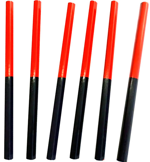 Карандаш столярный 176мм двухцветный (12шт)