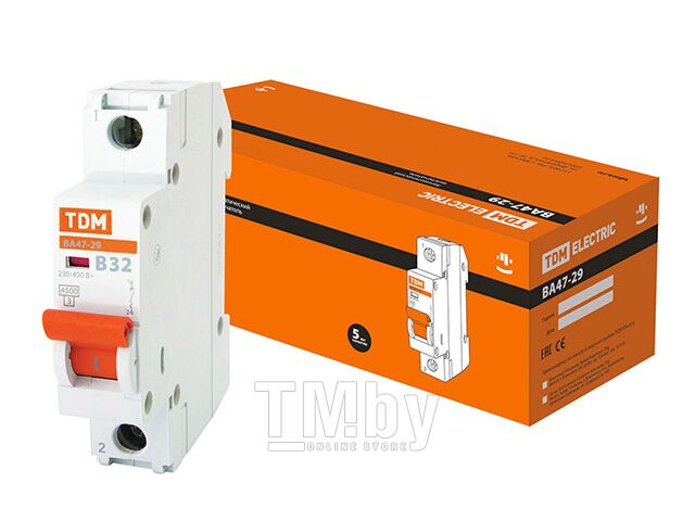 Автоматический выключатель ВА47-29 1Р 32А 4,5кА характеристикака В TM TDM