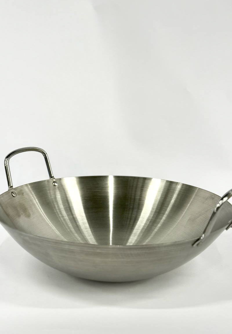 Сковорода Вок нерж. с двумя ручками d.28см