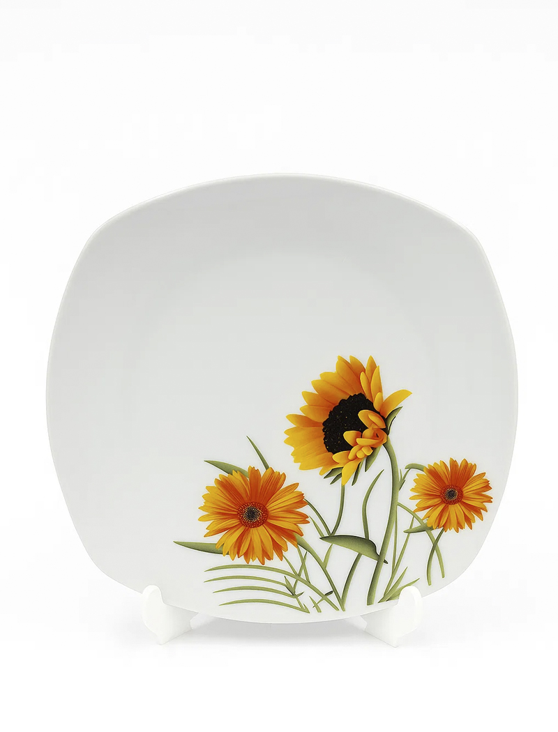 Тарелка обеденная квадратная d.9,5, 240мм (6975 Подсолнух)