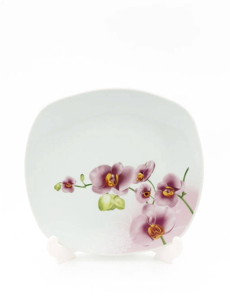 Тарелка обеденная квадратная d.8, 200мм (19-068 Орхидея)