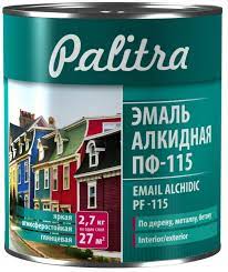 Эмаль ПФ-115 красно-коричневая 2,7 кг ТМ Палитра уп.4шт