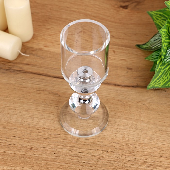 Подсвечник, 16.5см, Стекло, Прозрачный, ZRQ608-M, GS