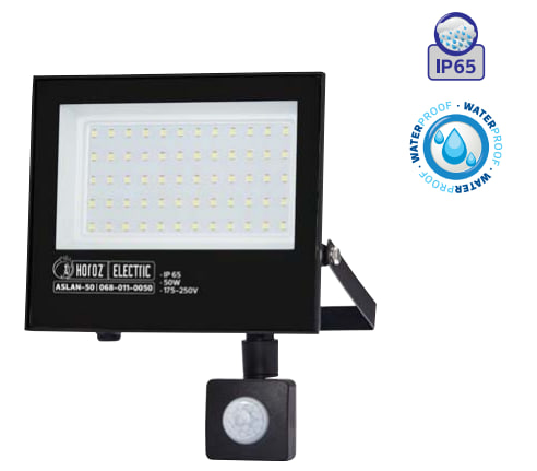 Прожектор светодиодный SMD LED с дат. движ. (черный) 20W 6400K 2200Lm IP65 ASLAN/S20