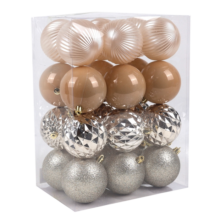 Шары новогодние (набор) 24шт х 8см (SY2025-XK-102) ТМ Global Christmas