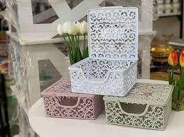 Корзина для мелочей с крышкой 18х18х8 (РР-036)