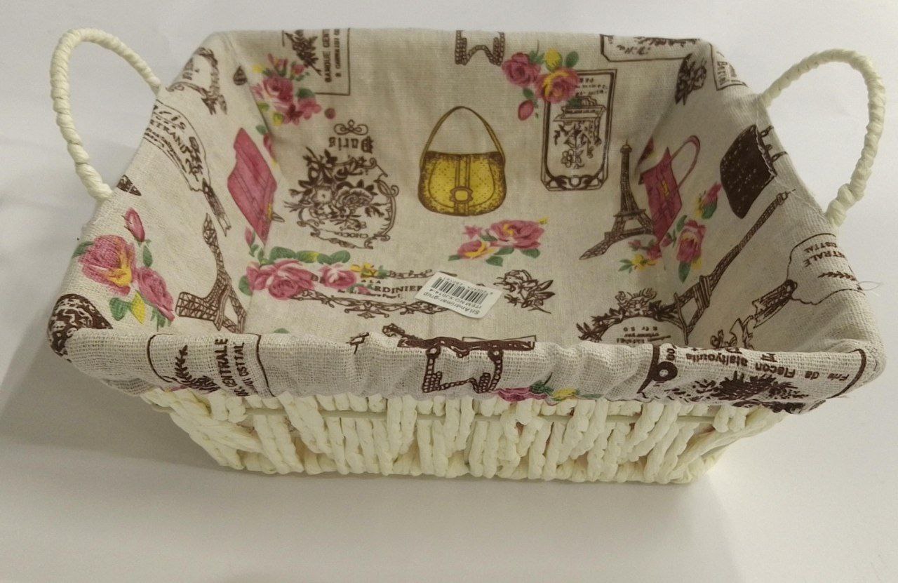 Корзинка плетенная квадратная белая XJ014-4