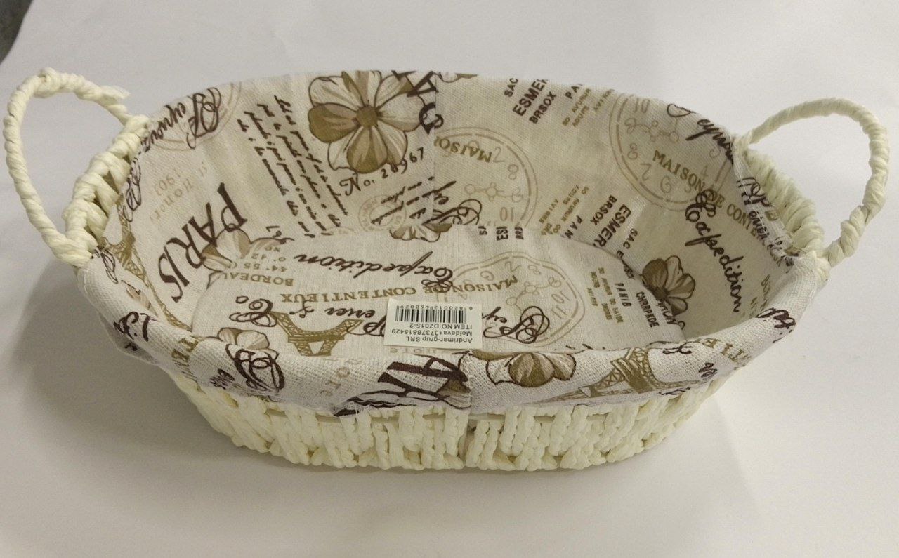 Корзинка плетенная овальная белая DZ015-2