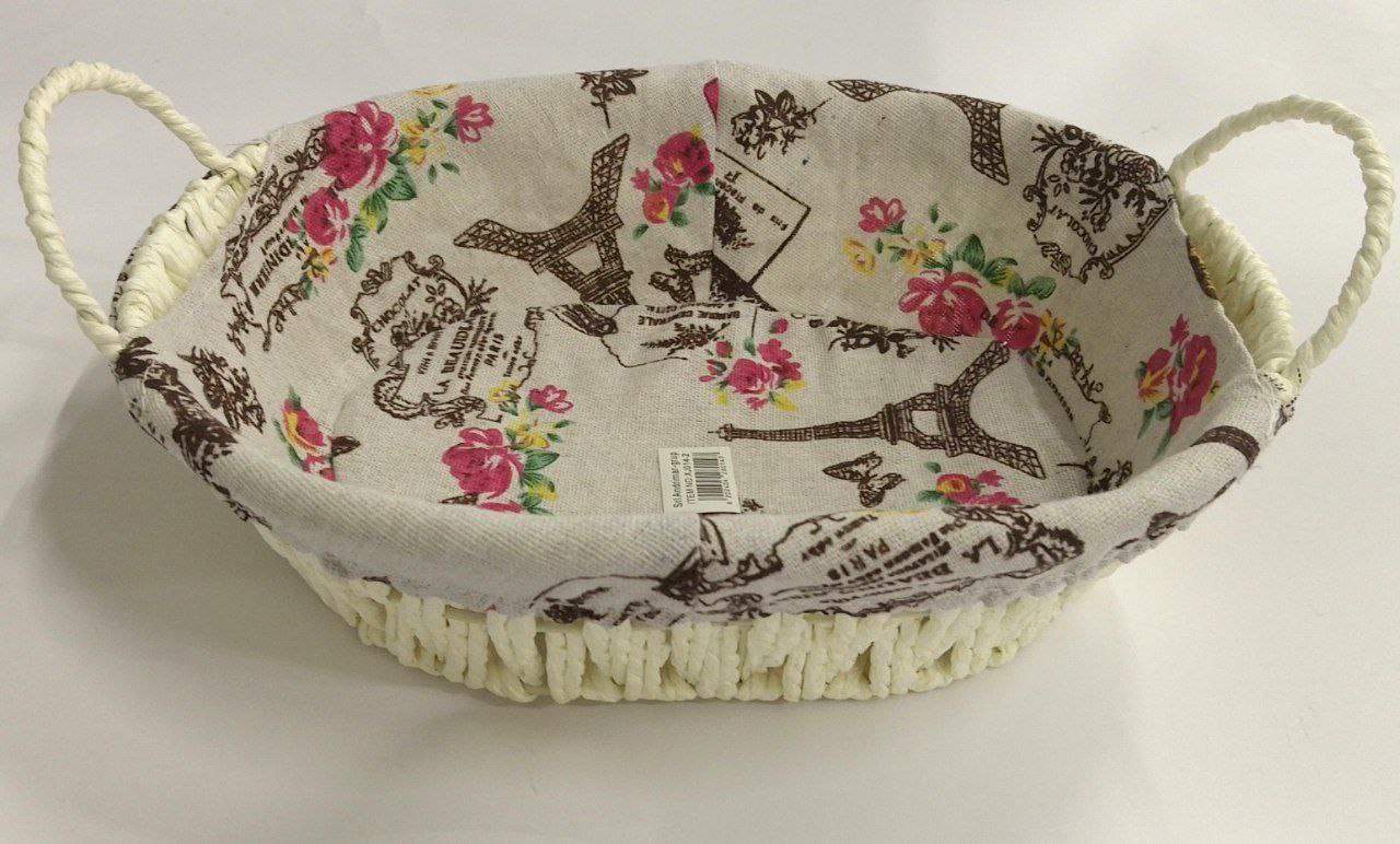 Корзинка плетенная овальная белая XJ014-2