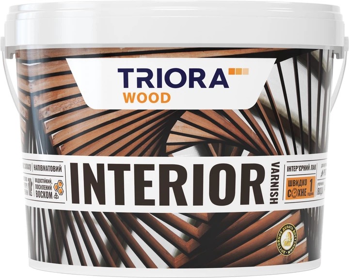 Лак полуматовый INTERIOR VARNISH 0,75л TM Triora (уп.4шт)