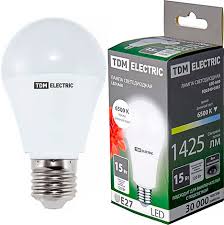 Лампа светодиодная А60 15 Вт, 230 В, 4000 К, E27 TDM